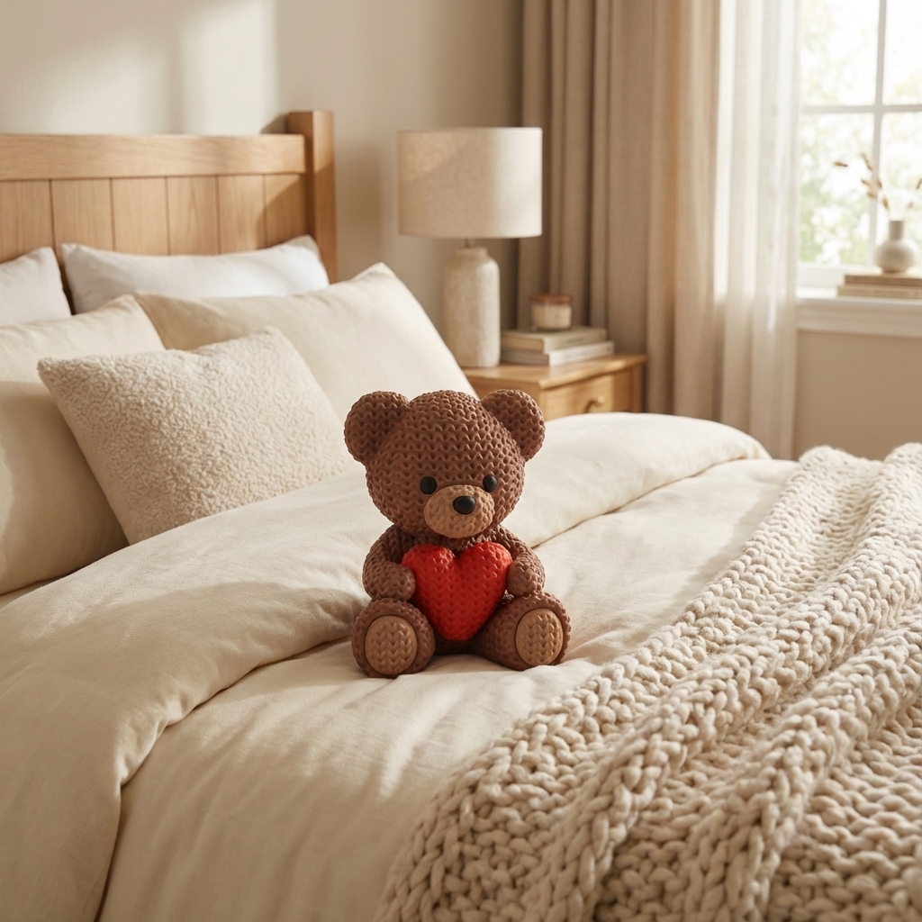 Medvedek HEART z rdečim srčkom