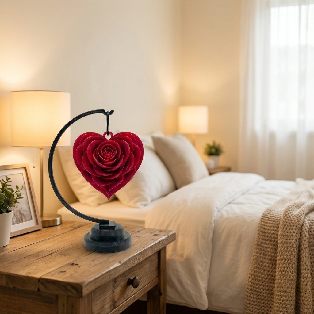 Srce ROSE na stojalu kot dekoracija za valentinovo