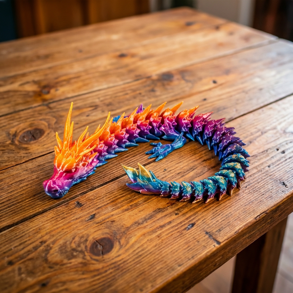 Fidget DRAGON FLEX na mizi kot dekor in desk toy