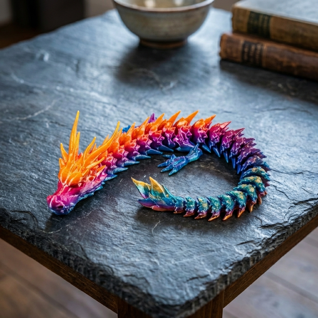 Fidget DRAGON FLEX – gibljiv zmaj fidget z artikuliranimi segmenti