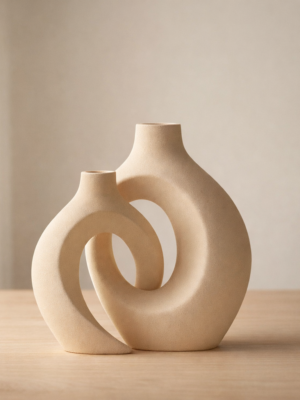 Minimalistična vaza z valovitimi oblikami