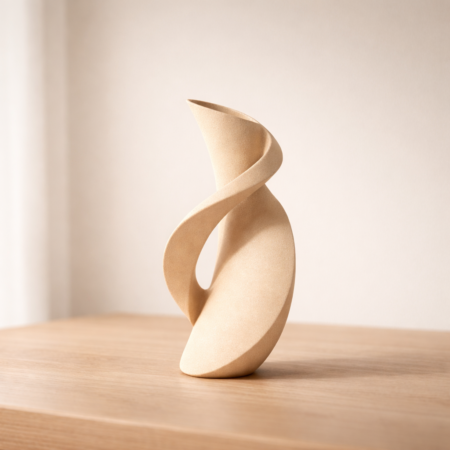 Sculptural vaza na leseni površini (1)