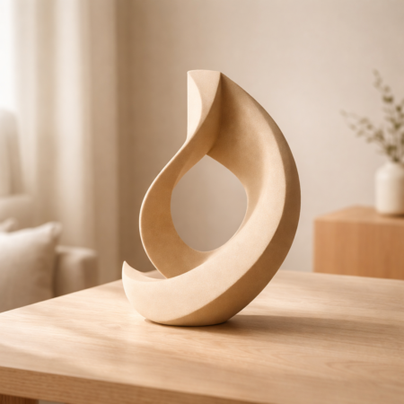 Skulpturalna vaza v nežnem soncu